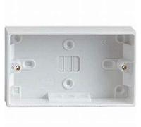 Mr. Gadget's Solutions Double Twin 25mm White Wall Pattress Back Box 13 Amp,2 Gang Electric Socket