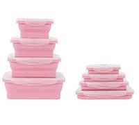 Mr.Gadget's Solutions Durable Silicone Food Containers - Leak-Proof, Stackable & Easy to Clean Safe for Freezer & Microwave (Pink)