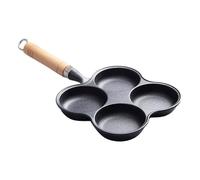Mr.Gadget's Solutions Ergonomic Versatile Non-Stick Compact 4-Hole Frying Pan with Heat-Resistant Handle for Gas Stove and Induction Cooker Premium Quality- Ideal for Eggs, Pancakes & Mini Dishes