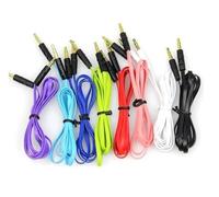 Mr. Gadget's Solutions® Flat Noodle 3.5mm Car Aux Audio Cable Jack Stereo Auxiliary 3ft Cord Lead for PC MP3 Adapter Speaker Tablet iPod - Assorted Colors (1M)