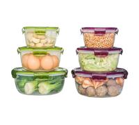 Mr.Gadget's Solutions Food Storage containers Set,Round Lunch Boxes,Kitchen Plastic Transparent Airtight Stackable Food containers with lids,3 Pieces,Suitable for Dishwasher,Freezer,Microwave