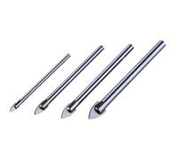 Mr.Gadget's Solutions Glass and Mirror Drill Bit Set, Carbide-Tipped, Pointed-Tip, 4 Piece, 3mm, 5mm, 6mm, 8mm
