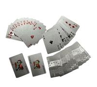 Mr.Gadget's Solutions Gold, Silver & Rose Gold Euro Banknote Poker Deck | Waterproof PVC-Free Plastic Playing Cards Luxury European Edition (Silver)