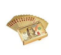 Mr.Gadget's Solutions Gold, Silver & Rose Gold Luxury Poker Deck | Premium Waterproof Plastic Playing Cards Blackout Dollar Theme (Gold)