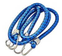 Mr.Gadget's Solutions Heavy-Duty Elastic Bungee Cords - 12mm Thick, 750mm Long - 2 Pack (Blue) with Black Half Clips - Strong Stretchable Tie Down Straps for Luggage, Camping, Roof Racks & Outdoor Use