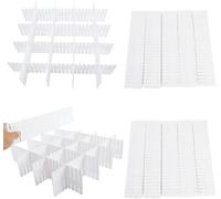 Mr.Gadget's Solutions Interlocking Drawer Grid Organizers - 4PCS Plastic Dividers 47x7cm for Closet, Desk, or Bathroom
