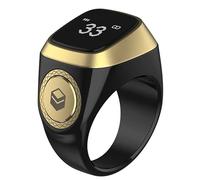 Mr.Gadget's Solutions Iqibla Smart Tasbih Tally Counter for Muslims Zikr Ring Digital Tasbeeh 5 Prayer Time Vibration Reminder Bluetooth Waterproof for Women Mens