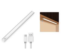 Mr.Gadget's Solutions LED Motion Sensor Closet Light with USB Rechargeable Battery, 3 Color Temperature Options, Dimmable Under Cabinet Lighting, Light for Kitchen, Wardrobe, Stairs (40cm)