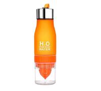 Mr. Gadget's Solutions Lemon/Fruit Infuser Water Bottle, Lemon Squeezer, Fruit Infuser Cup, Loading Fruit Infusion, Outdoor Sports Juice Water Bottles, BPA Free Drinking Bottles - ORANGE