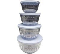 Mr.Gadget's Solutions Luxury 4-Piece Plastic Bowl Set with Airtight Lids - Stackable, BPA-Free Food Storage Containers for Meal Prep, Fridge & Freezer - Leakproof & Microwave Safe