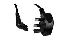 Mr.Gadget's Solutions Mains Power Lead Fig Figure 8 Right Angle Flat Cable Compatible with Panasonic JVC Philips LG | Canon Pixma HP Brother Printer | 90 Degree Angled UK (Black, 1 Meter)