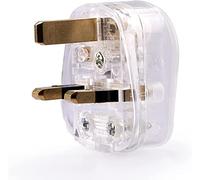 Mr. Gadget's Solutions® Mains Power UK 3 Pin Fused Plug 5A Transparent Rewireable Clear PAT Testing - 500W Appliance