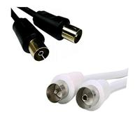 Mr. Gadget's Solutions Male to Female Coaxial RF Digital TV Cable with Video Aerial Socket Lead Cable 2M White/Black