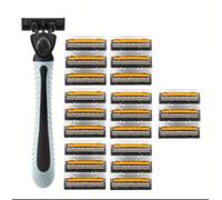 Mr.Gadget's Solutions Men's Three Blade Razor 21-Pack - Precision Shaving Blades for a Smooth, Comfortable, and Close Shave - Long-Lasting Refill Cartridges for Effortless Grooming