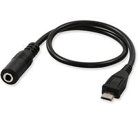 Mr. Gadget's Solutions® Micro USB Male to 3.5mm Jack Female Audio Cable Cord for Active Clip Mic Microphone Convert Adapter -1Feet (Black)