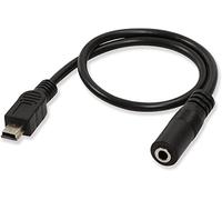 Mr. Gadget's Solutions® Mini USB Male to 3.5mm Jack Female AUX Audio Cable Adapter for Mobile Phones, Active Clip Mic Microphone Adapter Cable - 1 Feet