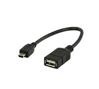 Mr.Gadget's Solutions Mini USB Male to USB-A Female OTG Cable, Black, 15cm, High Speed USB 2.0, compatible with MP3, MP4, Tablets, GPS