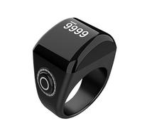 Mr.Gadget's Solutions Modern Digital Muslim Smart Portable Zikr Counter Tasbeeh Ring- Ideal For Daily 5 time Zikr & Prayer- Compact Rechargeable User-Friendly Tool (Black, 22mm)