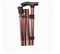 Mr Gadget's Solutions Mr. Gadget Solution Adjustable Plain Walking Stick Durable Lightweight Foldable & Portable Walking Stick - Comfortable T Handles, Rose gold, standard