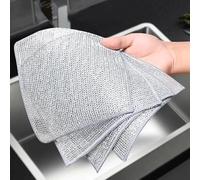 Mr.Gadget's Solutions Multipurpose Wire Dishwashing Rags - Heavy Duty Steel Mesh Scrubber Cloths for Wet & Dry Cleaning | Durable, Reusable Kitchen Rags for Pots, Pans, Stovetops & Countertops