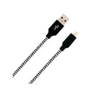Mr.Gadget's Solutions Nylon Braided Micro USB Cable, 2 Metres, Black and White