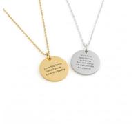 Mr.Gadget's Solutions Personalised Custom Engraved Round Necklace. Name Date Necklace - Personalized Keepsake Gift for Mom, Dad, Grandparents, or Loved Ones-Gold/SIlver (Silver)