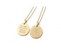 Mr.Gadget's Solutions Personalised Custom Engraved Round Necklace. Name Date Necklace - Personalized Keepsake Gift for Mom, Dad, Grandparents, or Loved Ones-Gold/SIlver (Gold)