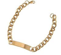 Mr.Gadget's Solutions Personalised Engraved Couple Bracelet - Custom Name & Date Engraving Matching His and Hers Bracelets, Romantic Gift for Lovers, Anniversary, Valentine’s Day or Wedding (Gold)