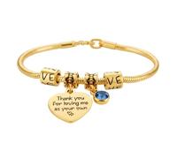 Mr.Gadget's Solutions Personalised Free engraved Bracelet Gifts From Granddaughter Adjustable Heart Charm Snake Bracelet Jewelry Gift For Nanny And Granddaughter (Gold)