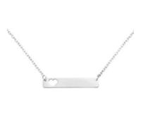 Mr.Gadget's Solutions Personalized Engraved Bar Necklace Custom Name Silver Gold With Gift Box MAke Her Moments Special (Lucida Calligraphy, Silver, Double Side)