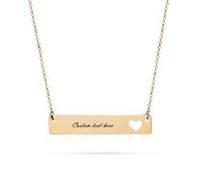 Mr.Gadget's Solutions Personalized Engraved Bar Necklace Custom Name Silver Gold With Gift Box MAke Her Moments Special (Comic Sans MS, Gold, Double Side)