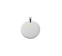 Mr.Gadget's Solutions Personalized Engraved Pendant Necklace - Free Chain & Gift Box Included (Vertical, Silver, Round)