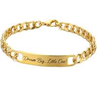 Mr.Gadget's Solutions Personalized Gold Baby ID Bracelet - Adjustable Nameplate Link Chain for Newborns, Infants & Toddlers - Ideal for Christening & Birthdays - Unisex for Boys & Girls.
