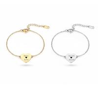 Mr.Gadget's Solutions Personalized Heart Bracelets Engraved Initial Letter Name for Women Custom Anklet with Adjustable Chain Stainless Steel Heart Disc Dainty Charm Jewelry Gifts (Silver)