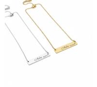 Mr.Gadget's Solutions Personalized Name Bar Necklace - Engraving Gold & Silver Bar Necklace - Customizable Stainless Steel Pendant - Meaningful Gift for Men and Women + BOX (Gold)