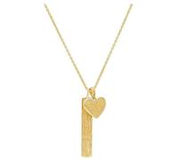 Mr.Gadget's Solutions Personalized Open Heart Bar & Mini Heart Charm Necklace: Custom Gold & Silver Set (Lucida Calligraphy, Gold, SIngle Side)
