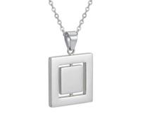 Mr.Gadget's Solutions Personalized Rotating Square Keepsake - Double-Sided Custom Engraved Geometric Gift in Gold & Silver Stainless Steel (Silver)