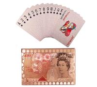 Mr. Gadget's Solutions Premium-Quality Plated Waterproof Playing Cards - Plastic Deck for Poker, Party Fun - Great for Home, and Gift-Giving Deck for Every Occasion (Pound £, Rose Gold)