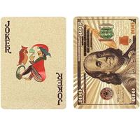Mr. Gadget's Solutions Premium-Quality Plated Waterproof Playing Cards - Plastic Deck for Poker, Party Fun - Great for Home, and Gift-Giving Deck for Every Occasion (Dollar $, Gold)