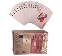 Mr. Gadget's Solutions Premium-Quality Plated Waterproof Playing Cards - Plastic Deck for Poker, Party Fun - Great for Home, and Gift-Giving Deck for Every Occasion (Euro €, Rose Gold)