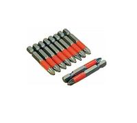 Mr.Gadget's Solutions Professional 10-Piece PZ2 Screwdriver Bit Set, 75mm Carbon Steel with Non-Slip Red Grip, Magnetic Tips for Power Drills