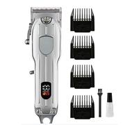 Mr. Gadget's Solutions Professional Cordless Hair Clipper for Men - Gold & Silver Edition (Silver)