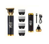 Mr.Gadget's Solutions Professional Hair Clippers and Trimmers Set - 3-in-1 Complete Grooming Kit for Hair Cutting, Beard Trimming & Detailing - Rechargeable, Precision Blades, Quiet Motor (Black)