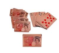 Mr.Gadget's Solutions Rose Gold Playing Cards, 55 mm x 87 mm, Waterproof PET Material, Diamond Texture, Professional Grade