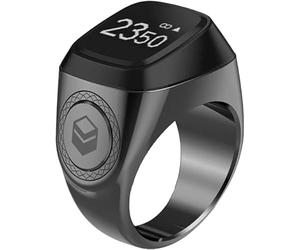 Mr. Gadget's Solutions Smart Tasbih Zikr Lite Ring Tally Counter for Muslims Digital Tasbeeh 20mm-Silver