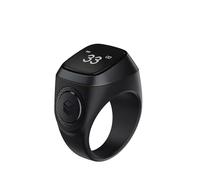 Mr. Gadget's Solutions Smart Tasbih Zikr Ring Counter & Azan Alarm Clock Digital Tally, Ring Ideal Muslim Gift For Eid Haj Umrah Ramadan-20mm Dark Grey