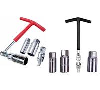 Mr. Gadget's Solutions® Spark Plug Socket Wrench Set,16mm (5/8"),18mm (11/13”), 21mm (13/16") T Bar Sockets Wrench, Spark Plug Removal Spanner Tool with Rubber Handle Suitable for Cars/Bike