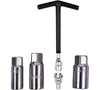 Mr. Gadget's Solutions Spark Plug Wrench Set 16mm 18mm & 21mm Tool Wrench Non-Slip Grip T-Handle Flexible Spanner Socket 4PC T BAR Spark Plug Wrench Set Heavy Duty, Black