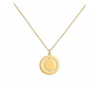 Mr.Gadget's Solutions Stainless Steel Rotating Pendant Necklace - Custom Engraved Round/Heart/Square Shapesa - Personalized Jewelry (Circle)