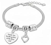 Mr.Gadget's Solutions The Dual-Soul Heart Chain - A Bespoke Tarnish-Free Keepsake Bracelet (Silver, Single Side)